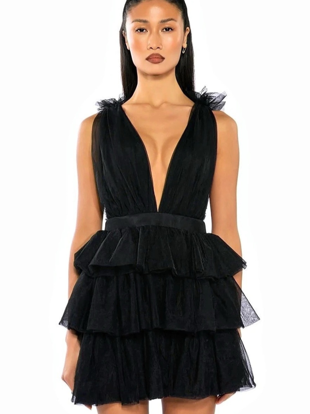 Akira Black Tule Mini Dress
